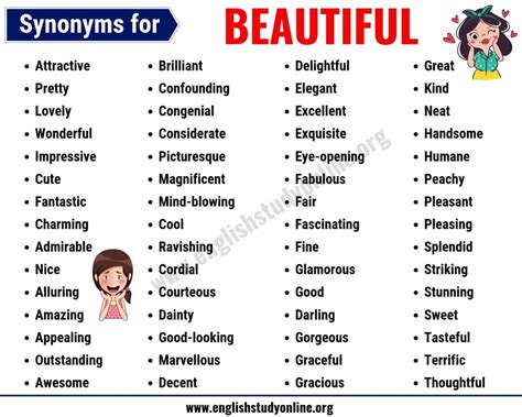 beautiful pictures synonyms|fancy word for beauty.